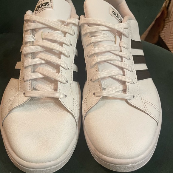 adidas Men's White and Black grand court sneakers - Picture 2 of 9